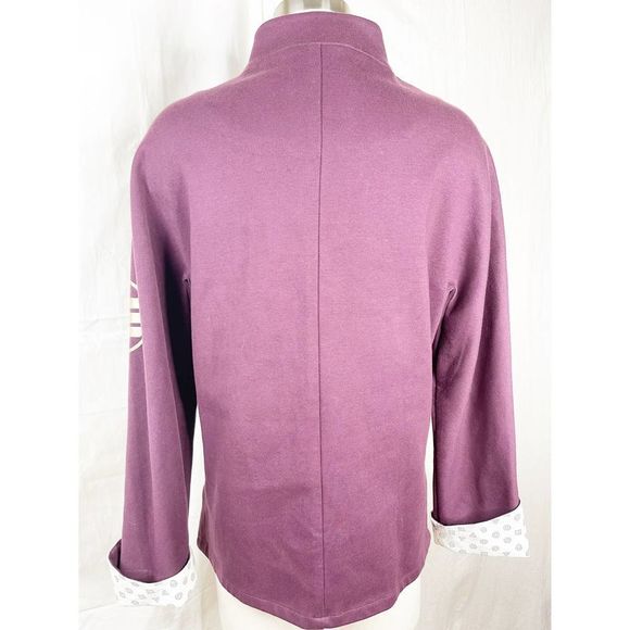Mens Yishu Deep Purple Jacket With Gold Accents - Picture 4 of 5